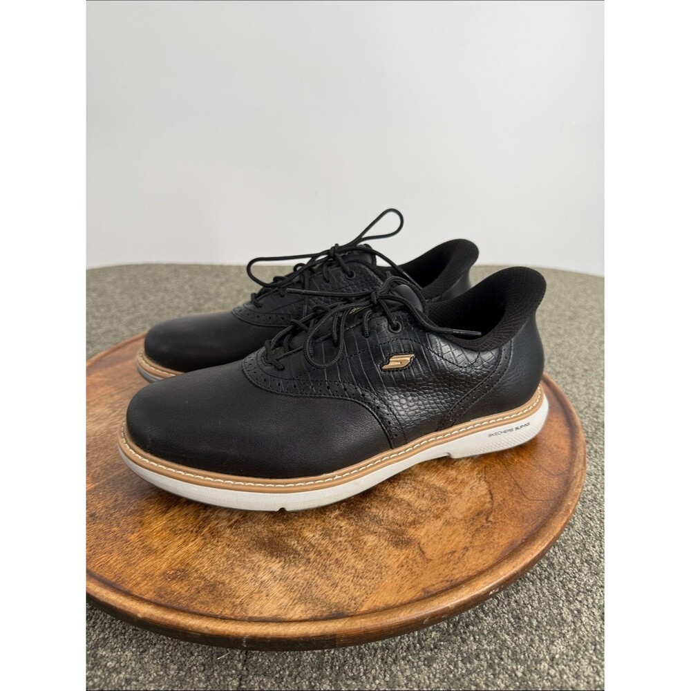 Skechers Shoes Wm 8 Black Leather Golf Prestige SL Slip Ins Waterproof
